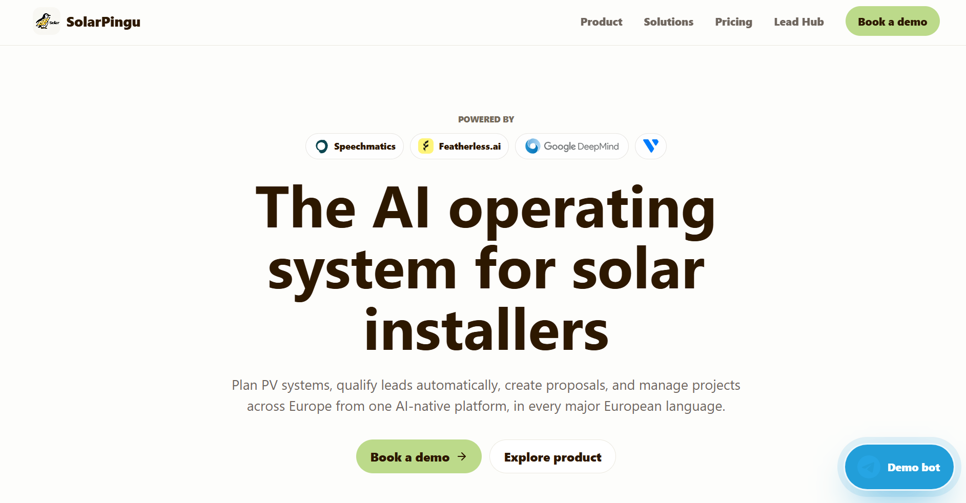 SolarPingu Landingpage