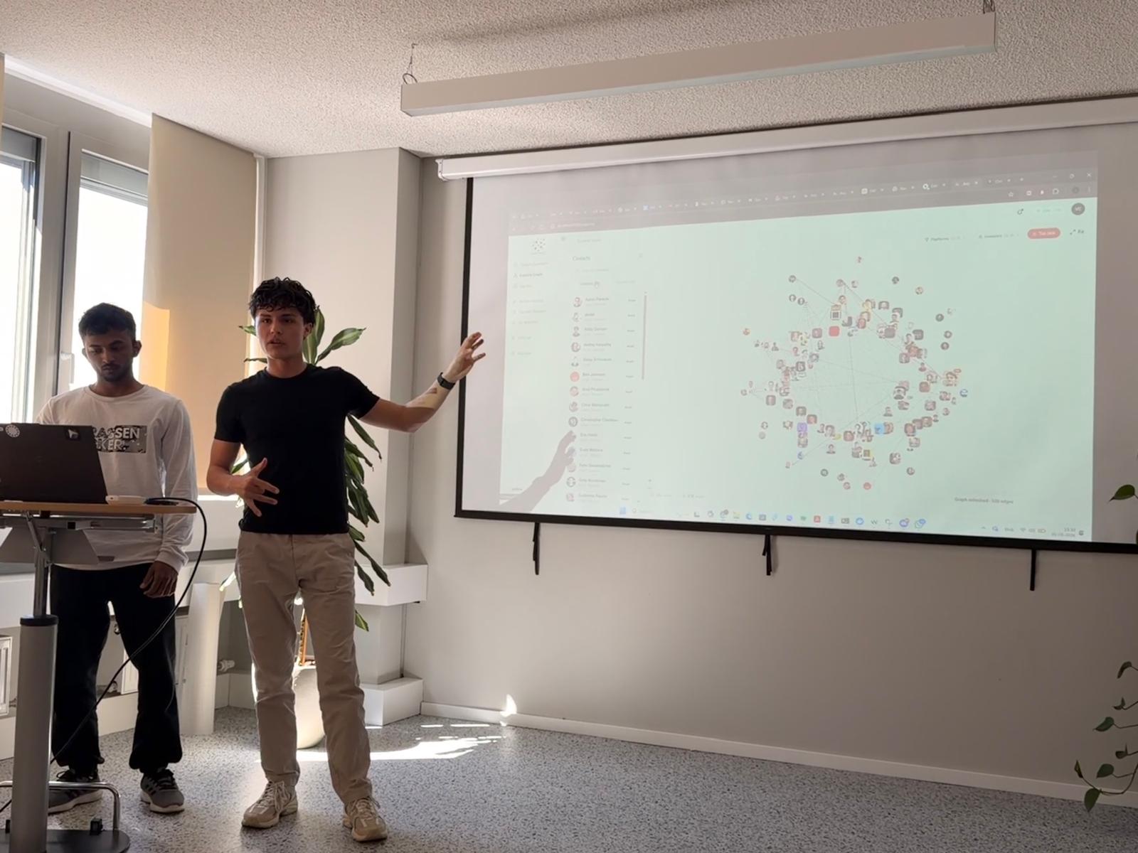 Alessandro presenting traqr.ai